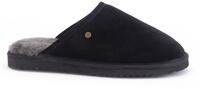 Warmbat Pantoffel Classic Suede mit Merino Schaffell schwarz Hausschuhe