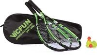 Victor VICFUN Speed-Badminton Set 100 (2xSchl&auml;ger, 3xB&auml;lle, 1xTasche) gr&uuml;n