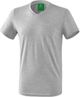 Erima Sport-Tshirt Basic Style (100% Baumwolle, V-Ausschnitt) grau Herren