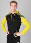 JAKO Kapuzensweat (Hoodie) Performance (Polyester-Fleece) schwarz/gelb Herren