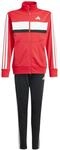 adidas Trainingsanzug Seasonal Essentials Tiberio 3-Streifen rot/schwarz Kinder