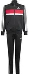 adidas Trainingsanzug Seasonal Essentials Tiberio 3-Streifen schwarz/weiss/rot Kinder