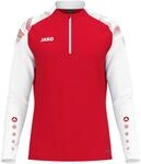 JAKO Langarmshirt Ziptop Sonic (rec. Polyester, weiches Tragegef&uuml;hl) rot/weiss