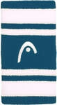 Head Schweissband Striped Handgelenk Jumbo tealblau/weiss - 2 St&uuml;ck