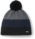 Eisb&auml;r Winterm&uuml;tze Star mit Bommel (Pompon) schwarz/grau - 1 St&uuml;ck