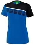 Erima Sport-Shirt 5C (100% Polyester) royalblau/schwarz Damen