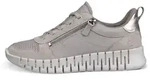 ECCO Sneaker Gruuv Zip Lace (Premium-Leder) grau/beige Damen