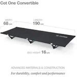 Helinox Feldbett - Campingliege - Cot One Convertible 190x68cm schwarz Helinox Feldbett - Campingliege - Cot One Convertible 190x68cm schwarz