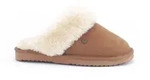 Warmbat Hausschuhe Pantoffel Flurry Suede mit Merino Schaffell cognacbraun Damen
