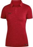 JAKO Sport/Freizeit Polo Premium Basics (Polyester-Stretch-Jersey) rot meliert Damen