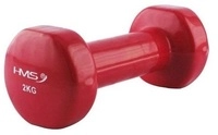 HMS Fitness 17023 Kurzhantel aus Gusseisen mit Vinylbeschichtung 2kg rot- 1 St&uuml;ck