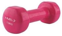 HMS Fitness 17023 Kurzhantel aus Gusseisen mit Vinylbeschichtung 1,5kg pink - 1