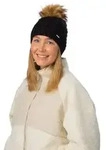 Eisb&auml;r Strickm&uuml;tze (Pompon) Afra Lux - schwarz
