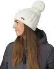 Eisb&auml;r Strickm&uuml;tze (Pompon) Afra Damen - weiss - 1 St&uuml;ck
