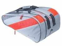 Head Tennis-Racketbag Elite (Schlägertasche, 3 Hauptfächer) grau/orange 12R