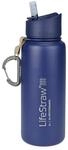 LifeStraw Trinkflasche Go Stainless Steel Edelstahl mit Wasserfilter, Verschluss mit