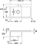 Villeroy und Boch 67722FRW, Villeroy und Boch Subway Fl&auml;chenb&uuml;ndige Sp&uuml;le...