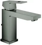 Grohe Eurocube Waschtischarmatur 23445AL0 M-Size, mit Ablaufgarnitur, hard graphite
