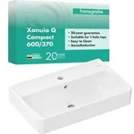 hansgrohe Xanuia Q Waschtisch 60213450 600x370mm, mit Hahnloch/&Uuml;berlauf, wei&szlig;