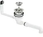 Viega Ablaufventil 678555 G 1 1/2, Kunststoff wei&szlig;, ohne Bowdenzugmechanik, runder