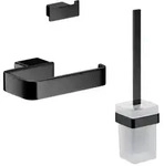 Emco Loft WC-Set 059813300 schwarz, Papierhalter ohne Deckel, B&uuml;rstengarnitur...