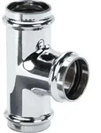 Viega T-St&uuml;ck 622312 DN 32, mit Muffen, O-Ringen, Kupfer verchromt