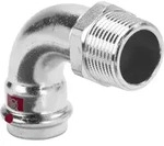 Viega Prestabo Bogen 558444 28 mm x R 1, 90Grad, Stahl unlegiert, SC-Contur, Mehrkant