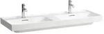 Laufen Meda Doppelwaschtisch H8141127571081 130x46cm, unterbauf&auml;hig, mit &Uuml;berlauf,