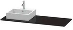 Duravit XSquare Konsole XS060GL4040 140x55cm, mit 1 Ausschnitt, links, schwarz