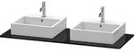 Duravit XSquare Konsole XS063GB4040 140x55cm, mit zwei Ausschnitten, schwarz