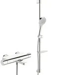 Hansa Hansaoptima Duschsystem 48372331 mit Thermostat, Wandmontage (2-Loch), chrom