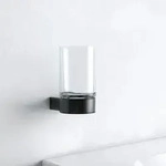 Keuco Plan Black Selection Glashalter 14950379000 schwarz, mit Echtkristall-Glas