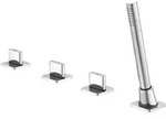 Steinberg Serie 230 Wannen 4 Loch Armatur 2302480 mit ausziehbarer Handbrause, chrom