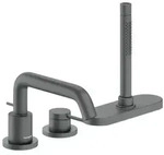 hansgrohe Tecturis S 3-Loch-Einhebel-Wannenarmatur 73447340 Ausladung 194mm, brushed