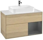 Villeroy und Boch Finion Waschtischunterschrank F371GKPC 100cm, Abdeckplatte...