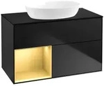 Villeroy und Boch Finion Waschtischunterschrank FA12HFPD 100cm, Abdeckplatte...