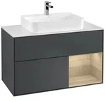 Villeroy und Boch Finion Waschtischunterschrank F371PCHG 100cm, Abdeckplatte...