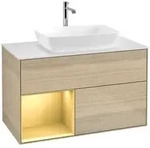 Villeroy und Boch Finion Waschtischunterschrank F771HFPC 100cm, Abdeckplatte...