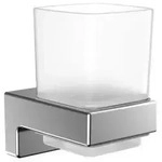 Emco Cue Glashalter 322000100 chrom, Kristallglas satiniert