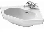 Duravit Serie 1930 Eckhandwaschbecken 0793420000 mit &Uuml;berlauf und Hahnloch,...