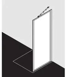 Kermi Seitenwand Nova 2000 90x185, silber/mattglanz, Kerolan Fontana
