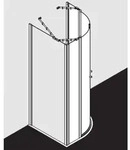 Kermi Viertelkreis-Duschkabine Ibiza 2000 100x100x185, R:50, silber/mattg, ESG