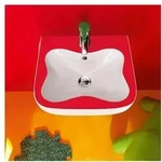 LAUFEN Florakids Handwaschbecken 8150310621041 45 x 41 cm, wei&szlig;/rot, mit...