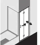 Kermi Pendel-Faltt&uuml;r Liga LI2SR090201AK 90x200cm, silber/mattglanz, Echtglas klar,