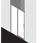 Kermi Liga Gleitt&uuml;r 2-tlg. bodenfrei mit Festfeld LID2L110201PK 106-111x200cm,