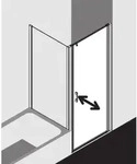 Kermi Liga Pendelt&uuml;r f&uuml;r Seitenwand LI1WR105201AK 105x200cm, silber...