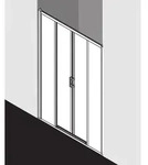 Kermi Liga Gleitt. 4-tlg. bodenfrei mit Festfeldern LID4B12020VAK 120x200cm,...