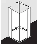 Kermi Liga Eckeinstieg-H&auml;lfte Pendelt&uuml;r mit Festfeld LIEPR080201AK 80x200cm, silber