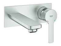 Grohe Lineare Waschtischarmatur 19409DC1 supersteel, 2-Loch-Wandarmatur, 149mm