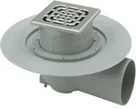 Viega Advantix Bodenablauf 557171 DN 100, Kunststoff grau, Ablauf waagerecht